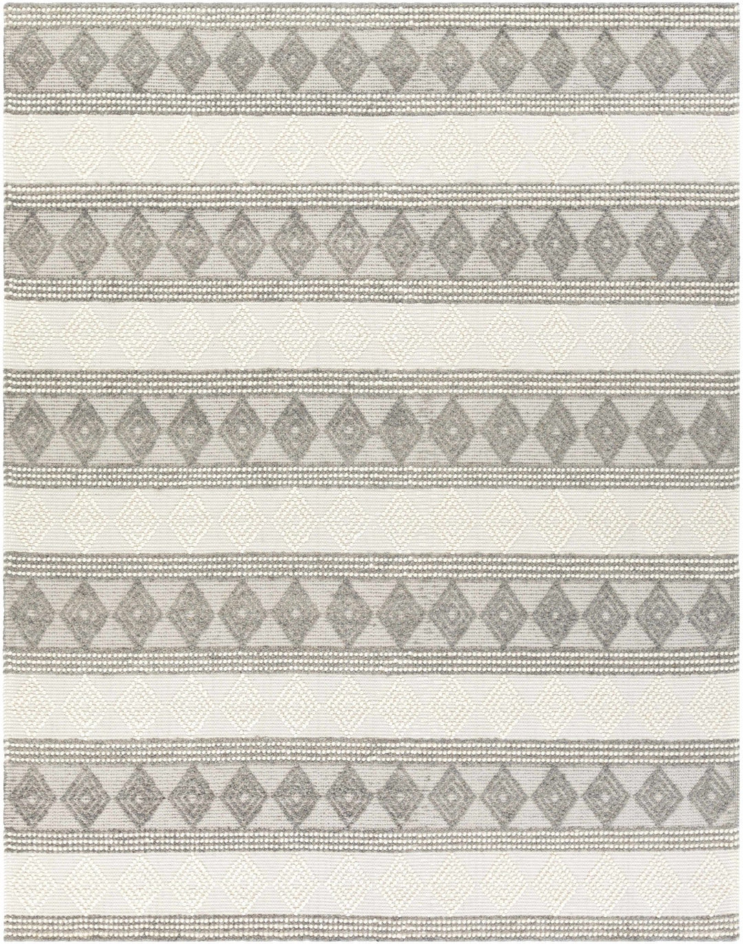 Hand Woven Contemporary Beige and Gray Bohemian Style Carved Design Wool Area Rug - The Rug Decor