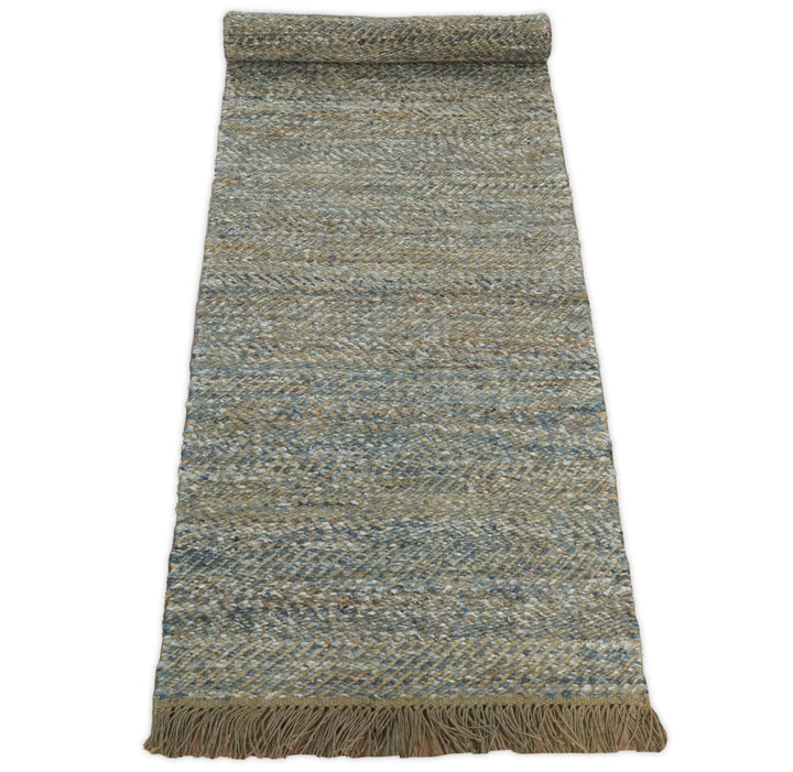 Hand Woven Natural Fiber Gray and Brown Jute and Art Silk Rug | JR9 - The Rug Decor
