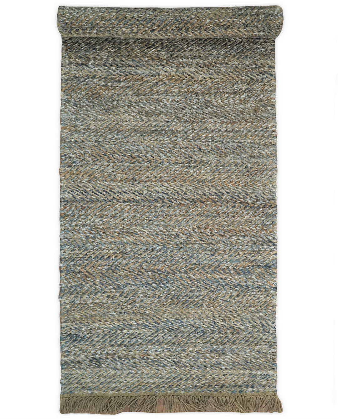 Hand Woven Natural Fiber Gray and Brown Jute and Art Silk Rug | JR9 - The Rug Decor