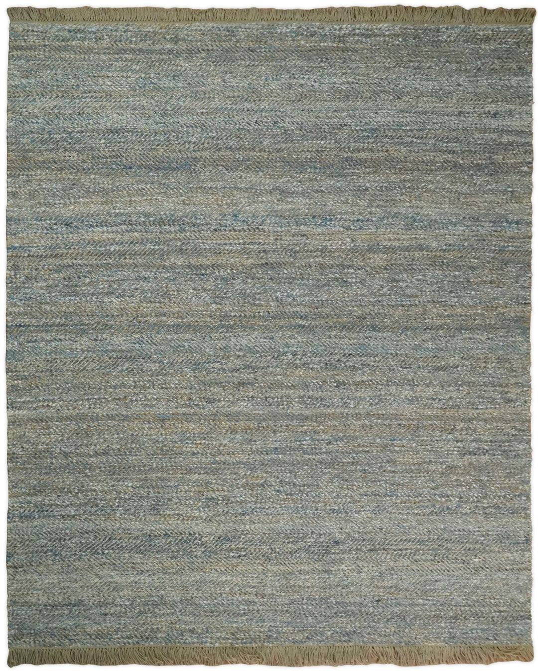 Hand Woven Natural Fiber Gray and Brown Jute and Art Silk Rug | JR9 - The Rug Decor