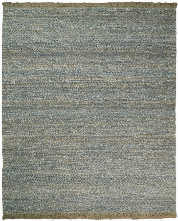 Hand Woven Natural Fiber Gray and Brown Jute and Art Silk Rug | JR9 - The Rug Decor