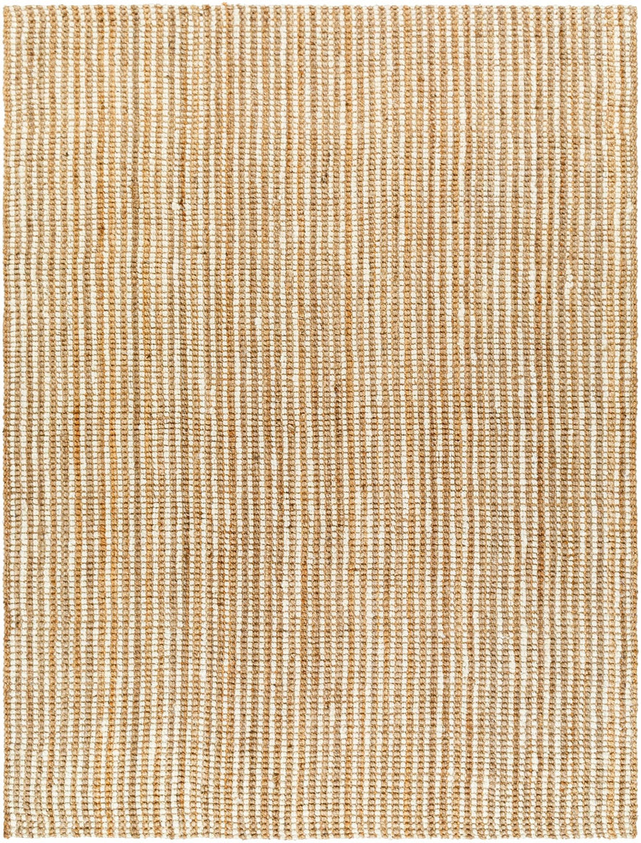 Hand Woven Natural Fiber Linen Texture Ivory and Brown Multi Size Jute Rug - The Rug Decor