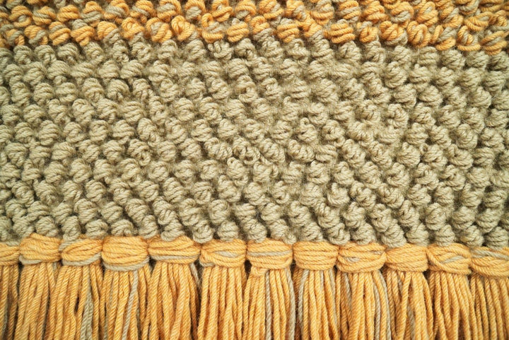 Hand Woven Wool Tapestry Gold and Camel Bohemian Modern Wall Hanging | WH10 - The Rug Decor