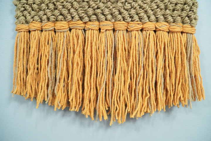 Hand Woven Wool Tapestry Gold and Camel Bohemian Modern Wall Hanging | WH10 - The Rug Decor