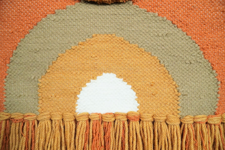 Hand Woven Wool Tapestry Terracotta Bohemian Modern Wall Hanging | WH11 - The Rug Decor