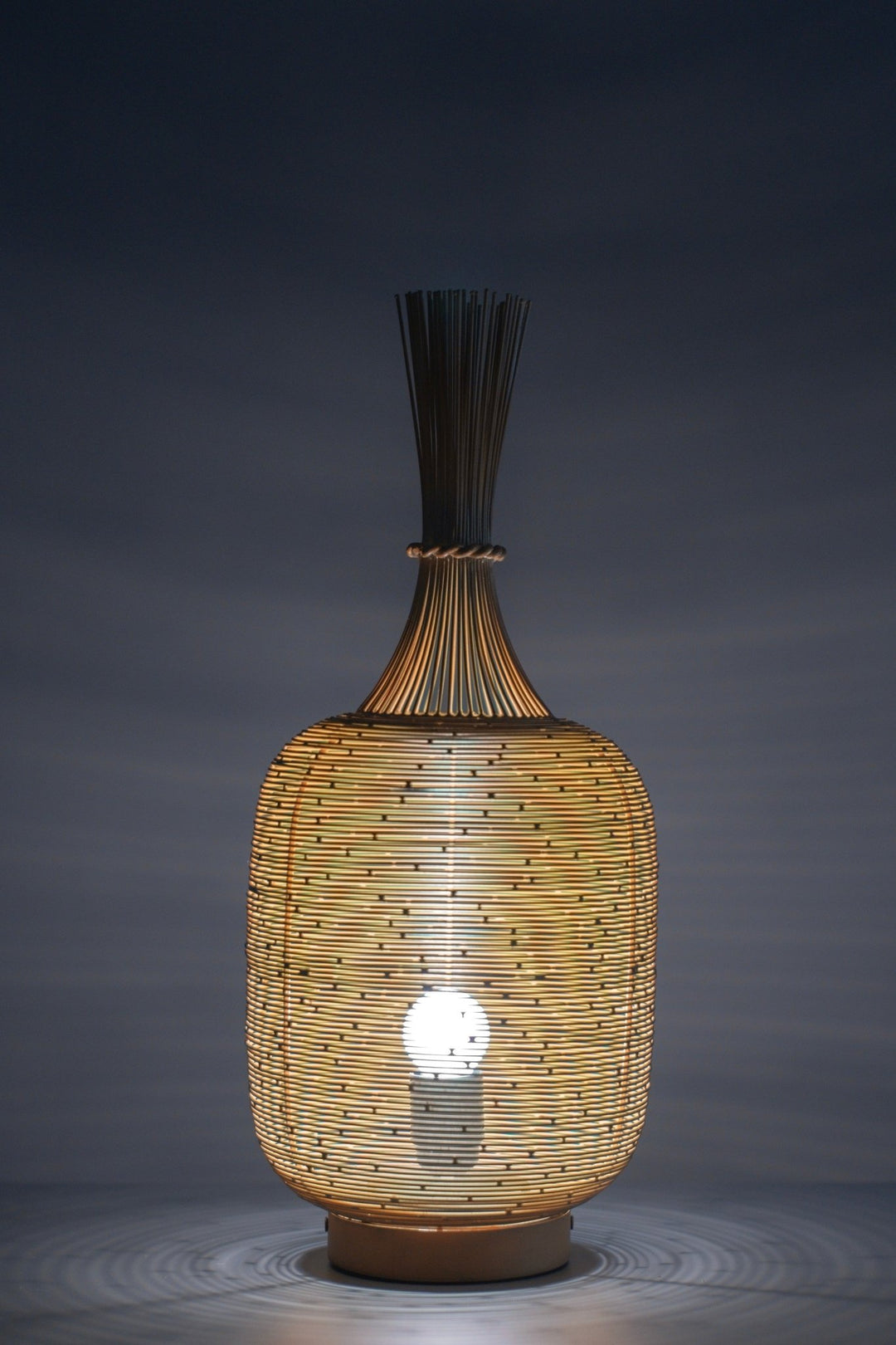 Handcrafted Rustic Brown Metal Wired Table Lamp - The Rug Decor