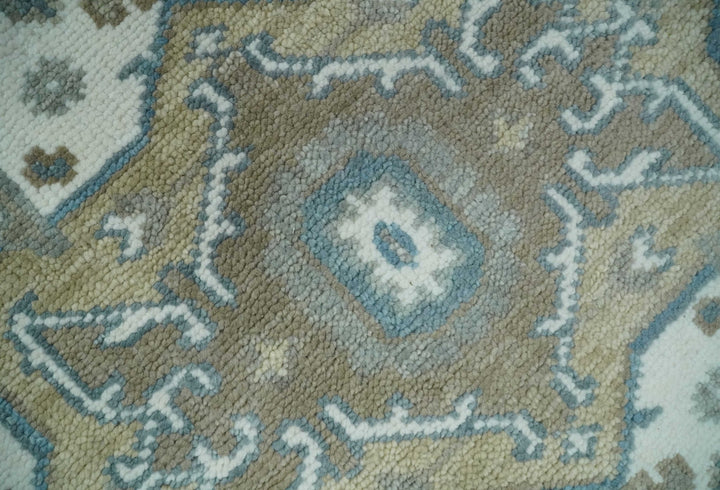 Handmade 5x8, 6x9, 8x10, 9x12, 10x14 and 12x15 Antique Traditional Persian Blue and Ivory Area Rug | TRDCP104 - The Rug Decor