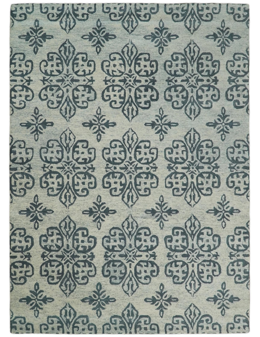 Handmade 5x8 and 8x11 Contemporary 100% Wool Modern Area Rug | TRD6375 - The Rug Decor