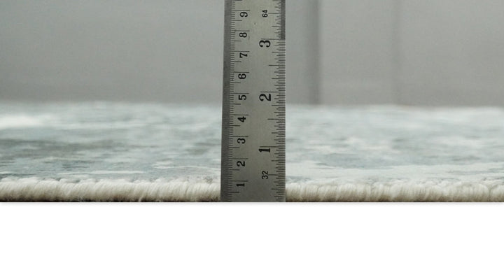 Handmade 8x10 Ivory and Charcoal Blended Wool and Bamboo Silk Area Rug | QT21 - The Rug Decor