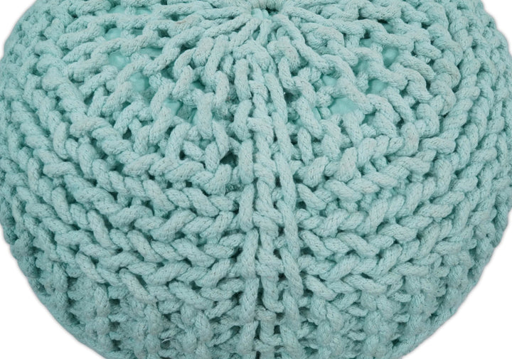 Handmade Aqua Macrame Pouf Ottoman - Footstool, Chair or Footrest | TRD113 - The Rug Decor