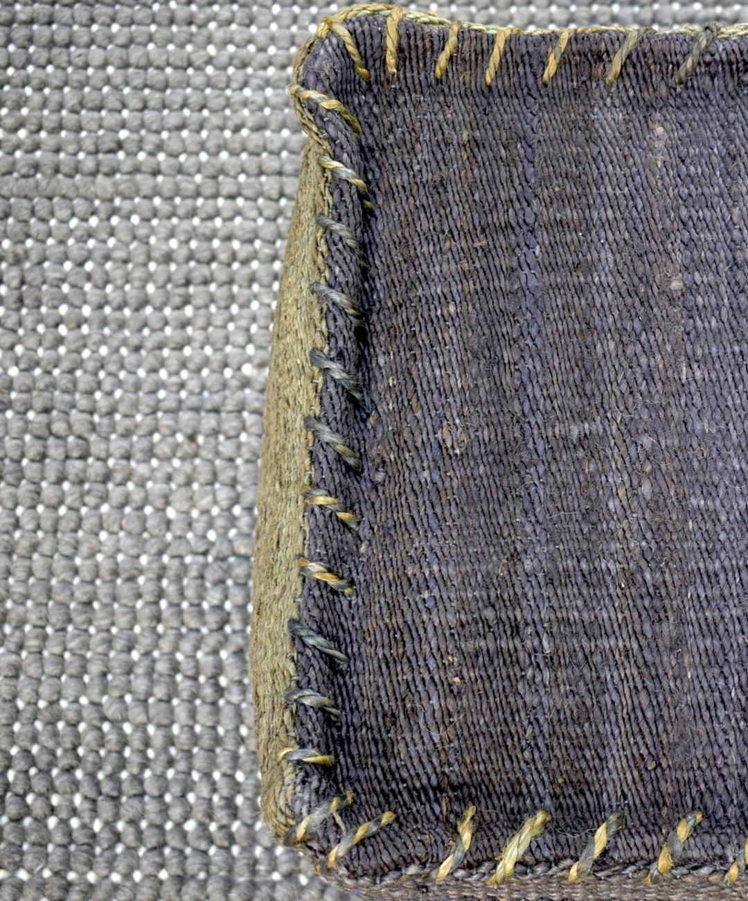 Handmade Pouf - Comfortable Chair or Footrest - Charcoal | TRD103 - The Rug Decor
