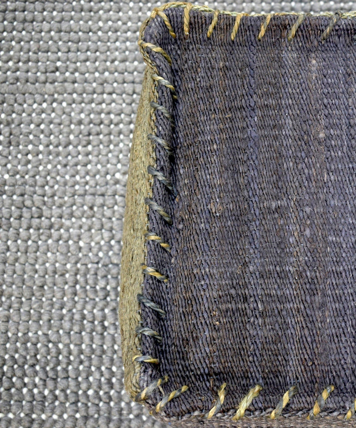 Handmade Pouf - Comfortable Chair or Footrest - Charcoal | TRD103 - The Rug Decor