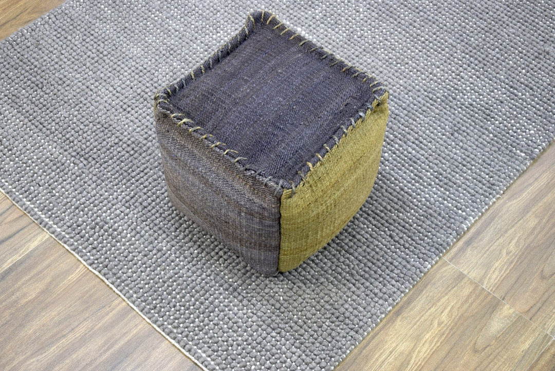 Handmade Pouf - Comfortable Chair or Footrest - Charcoal | TRD103 - The Rug Decor