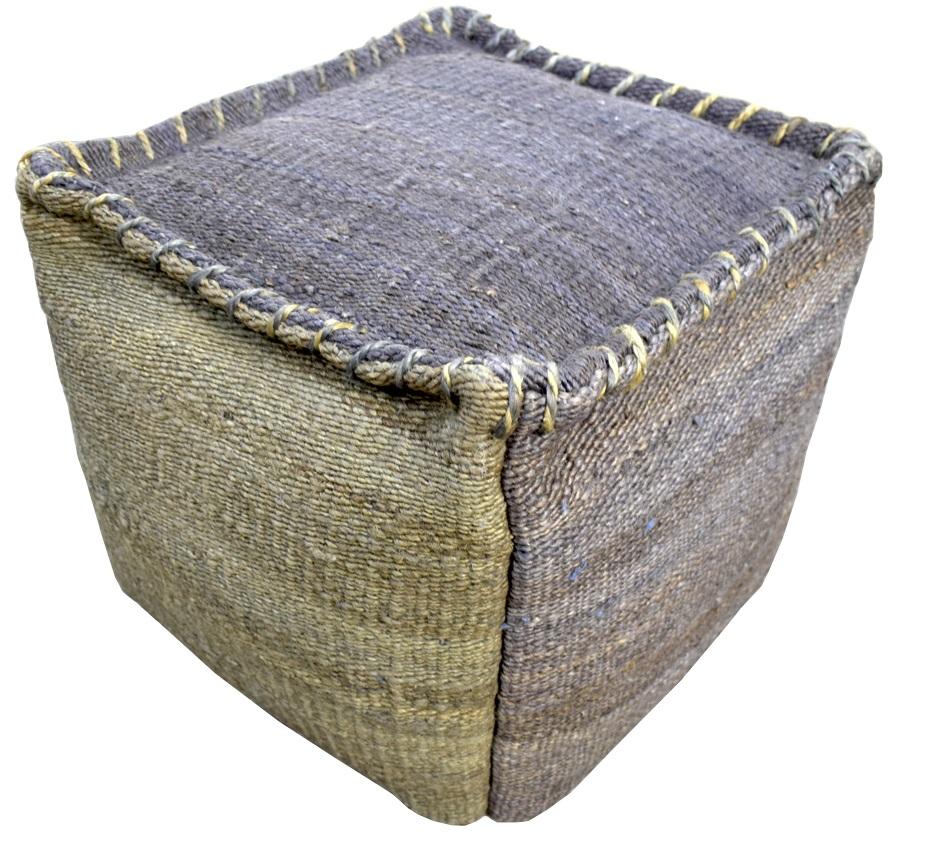 Handmade Pouf - Comfortable Chair or Footrest - Charcoal | TRD103 - The Rug Decor