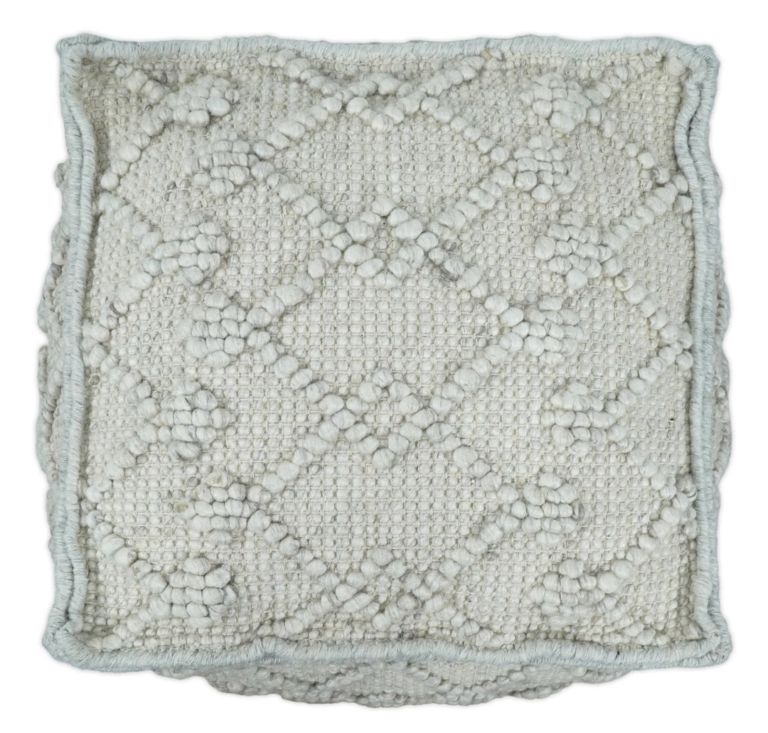 Handmade Viscose & Wool Blended Pouf- Comfortable Chair or Footrest - Sand | TRD111 - The Rug Decor