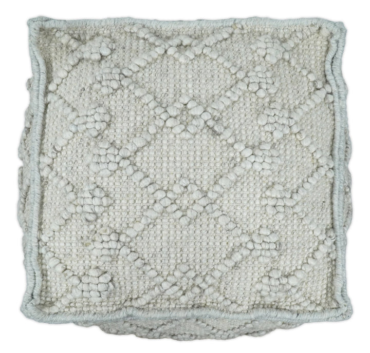 Handmade Viscose & Wool Blended Pouf- Comfortable Chair or Footrest - Sand | TRD111 - The Rug Decor