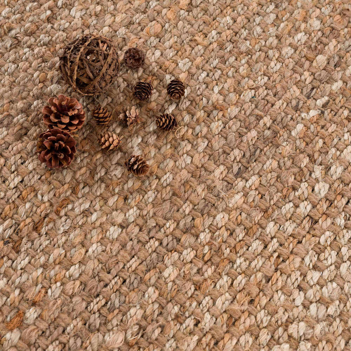 Handwoven tan Contemporary Solid Natural fiber jute area rug - The Rug Decor