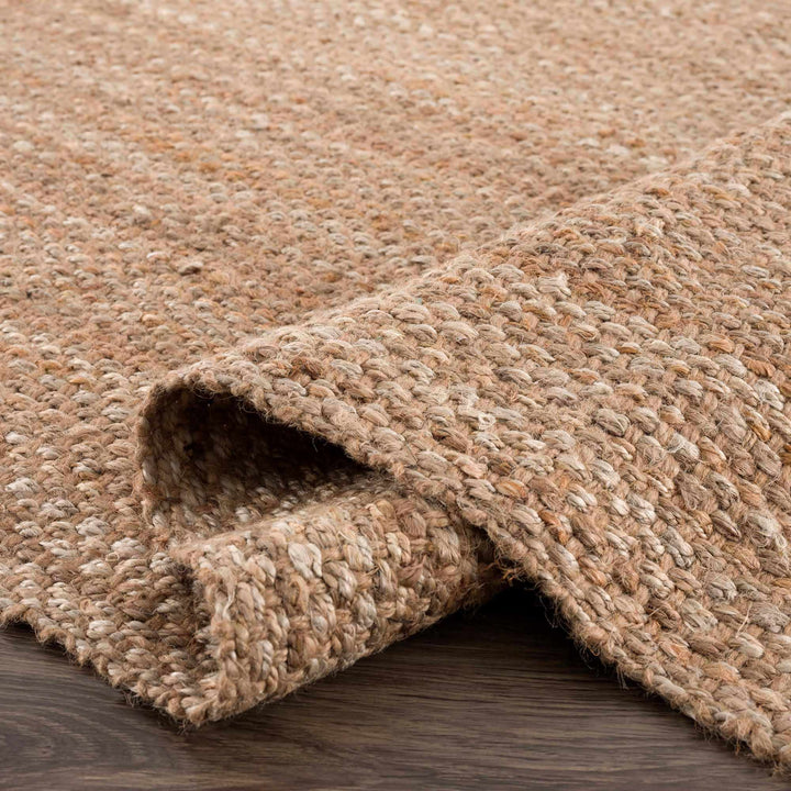 Handwoven tan Contemporary Solid Natural fiber jute area rug - The Rug Decor