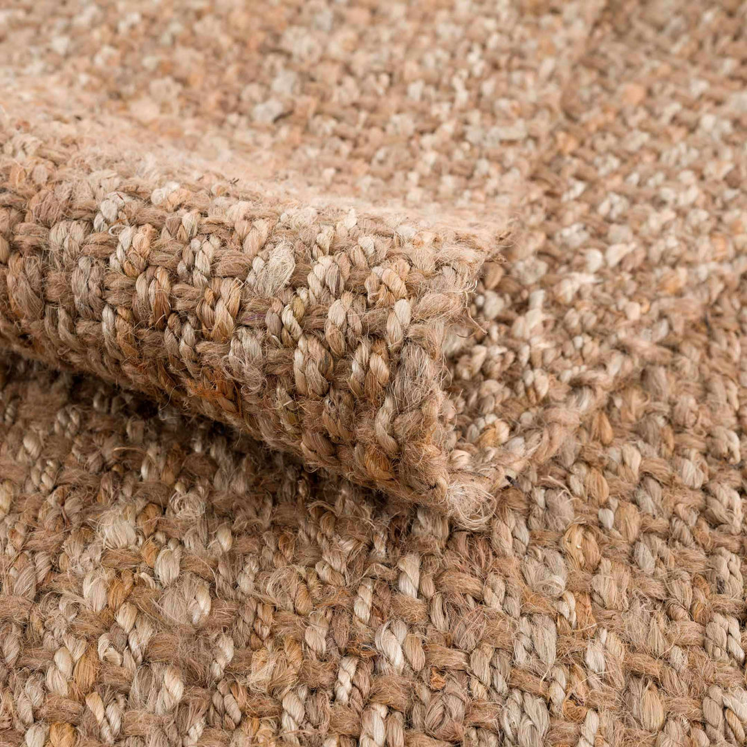 Handwoven tan Contemporary Solid Natural fiber jute area rug - The Rug Decor