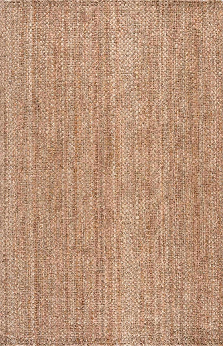 Handwoven tan Contemporary Solid Natural fiber jute area rug - The Rug Decor