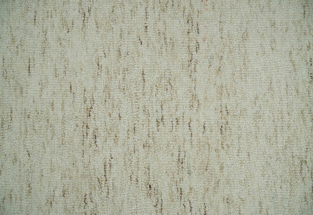 Ivory and Brown Abstract Hand Tufted 2x3, 3x5, 5x8, 6x9, 8x10 and 9x12 Natural Wool Area Rug | UL62 - The Rug Decor