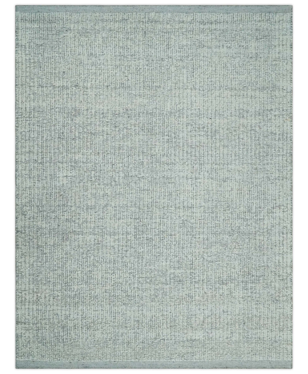 Ivory and Charcoal Traditional Abstract Hand Knotted 8x10 Wool Area Rug - The Rug Decor