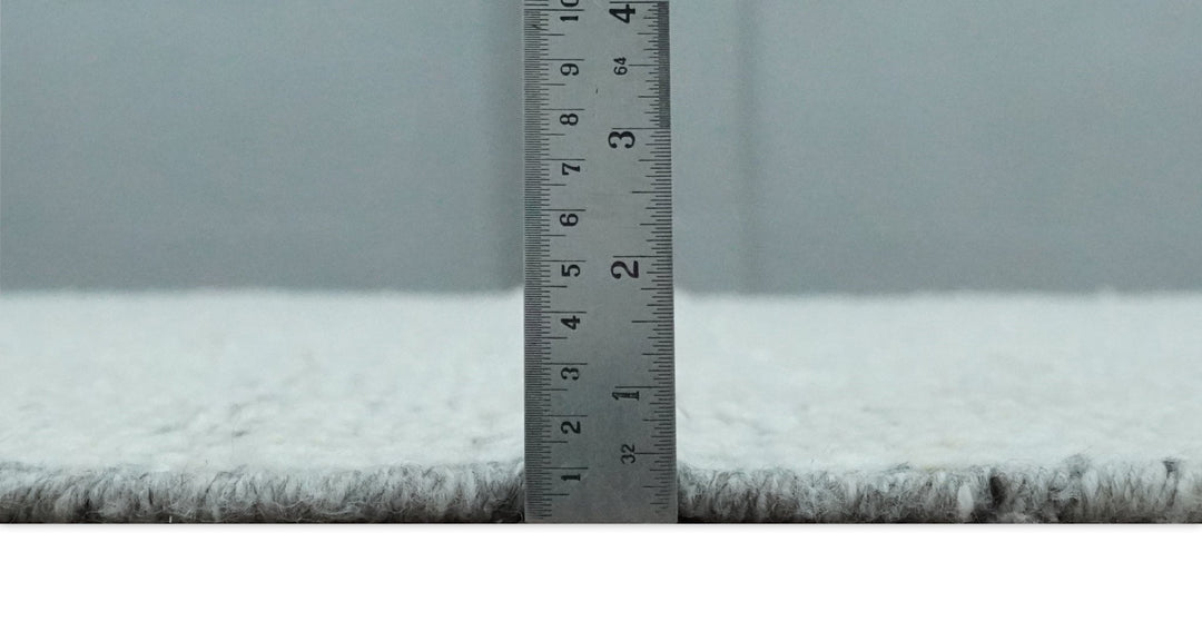 Ivory and Charcoal Traditional Abstract Hand Knotted 8x10 Wool Area Rug - The Rug Decor