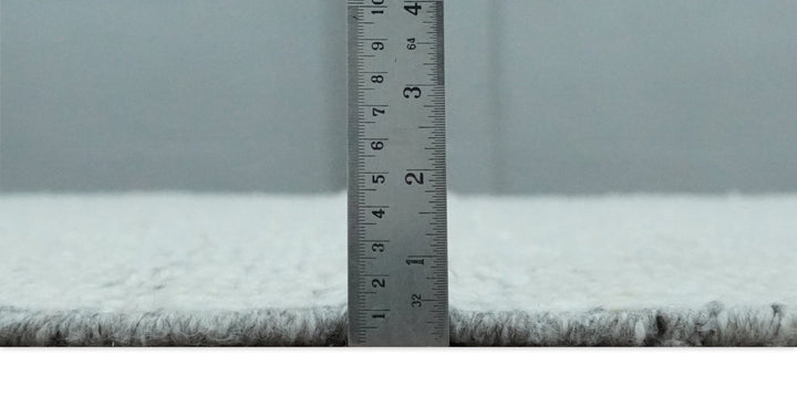 Ivory and Charcoal Traditional Abstract Hand Knotted 8x10 Wool Area Rug - The Rug Decor