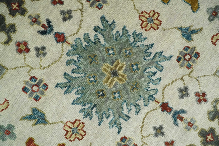 Ivory and Gray Floral Oushak Hand Knotted 5x8, 6x9, 8x10, 9x12, 10x14, 12x15 Persian Wool Area Rug | TRDCP978 - The Rug Decor