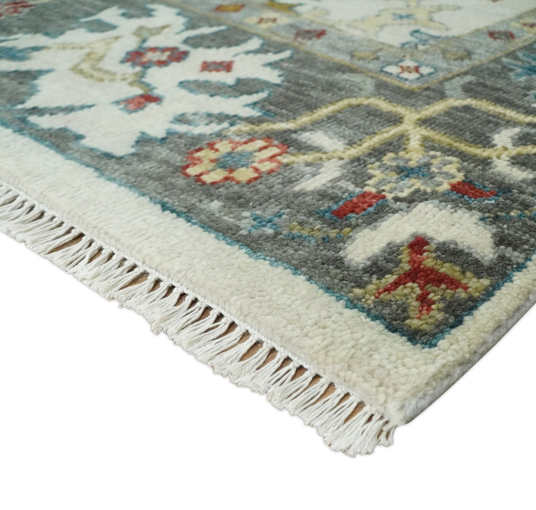 Ivory and Gray Floral Oushak Hand Knotted 5x8, 6x9, 8x10, 9x12, 10x14, 12x15 Persian Wool Area Rug | TRDCP978 - The Rug Decor