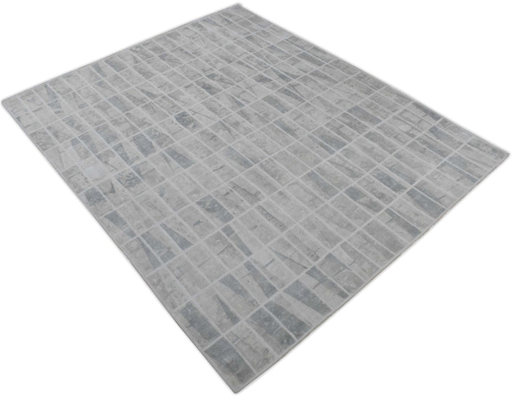 Ivory and White Handmade Area Rug Made With Fine Viscose - The Rug Decor