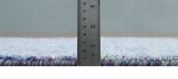 Ivory, Purple and Blue Abstract Solid Hand Tufted 2x3, 3x5, 5x8, 6x9, 8x10 and 9x12 Natural Wool Area Rug | UL56 - The Rug Decor