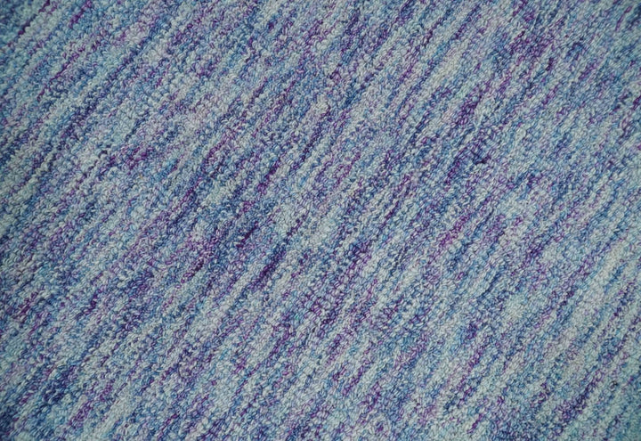 Ivory, Purple and Blue Abstract Solid Hand Tufted 2x3, 3x5, 5x8, 6x9, 8x10 and 9x12 Natural Wool Area Rug | UL56 - The Rug Decor