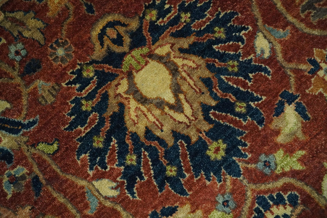 Large 8x10 Fine Hand Knotted Rust and Ivory Traditional Vintage Persian Style Mahal Antique Wool Rug | TRDCP468810 - The Rug Decor