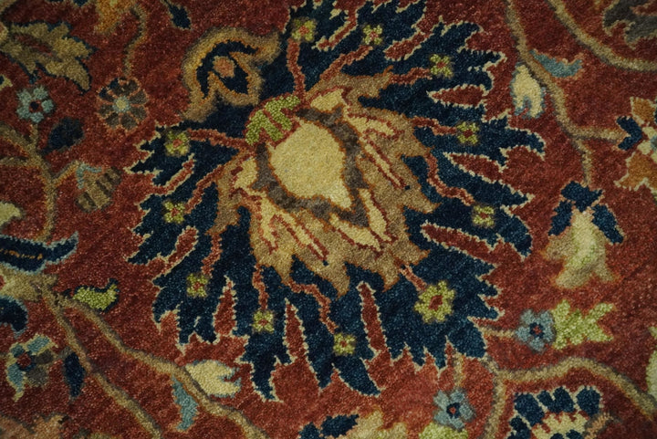 Large 8x10 Fine Hand Knotted Rust and Ivory Traditional Vintage Persian Style Mahal Antique Wool Rug | TRDCP468810 - The Rug Decor