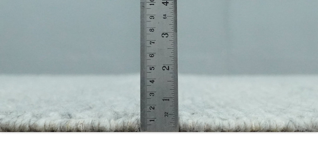 Large 8x13 Modern Contemporary Solid Silver Hand Knotted Wool Area Rug - The Rug Decor