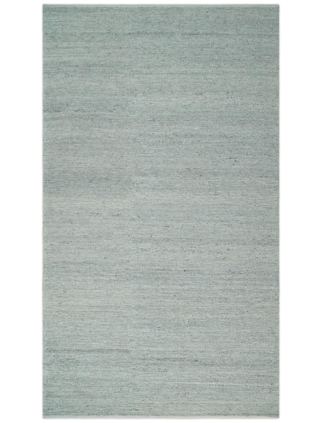 Large 8x13 Modern Contemporary Solid Silver Hand Knotted Wool Area Rug - The Rug Decor