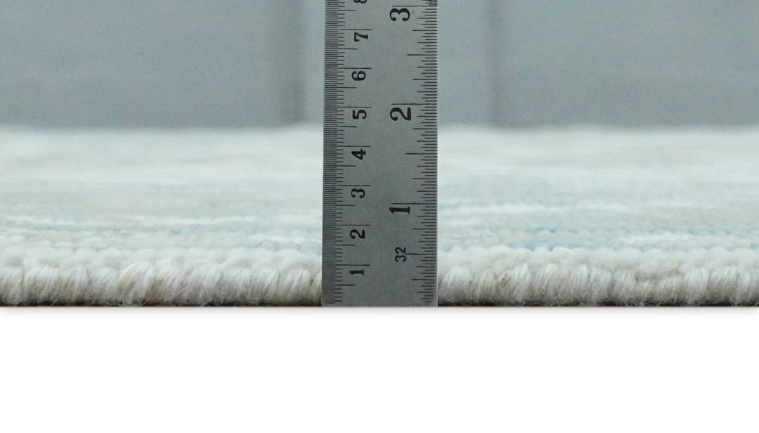 Large Hand Knotted 8x10 and 9x12 Oriental Oushak Silver and Ivory Wool Area Rug | TRDCP164 - The Rug Decor