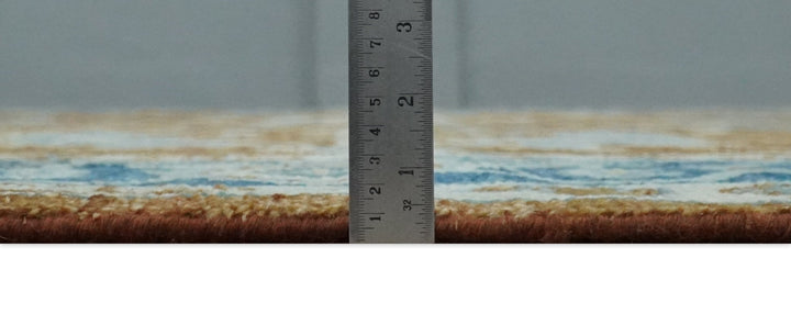 Large Rust and Blue 9x12 Hand Knotted Traditional Wool Turkish Design Area Rug - The Rug Decor