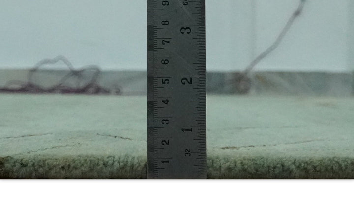 Light Green and Charcoal Hand loom Modern Crack Design 5x8 Wool and Art Silk Area Rug - The Rug Decor