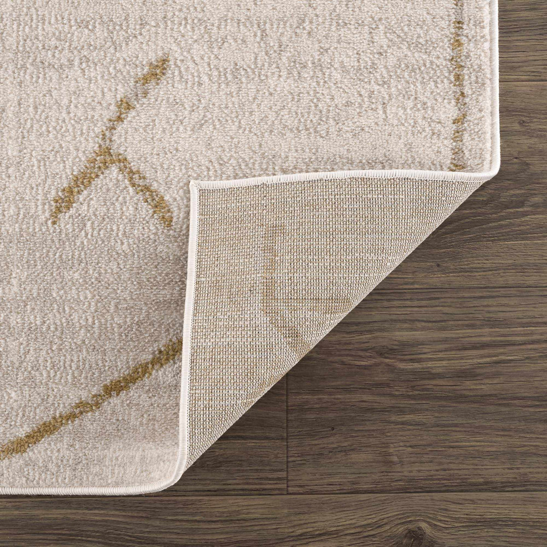 Light peach and Gold Tribal Design Contemporary Area Rug - The Rug Decor
