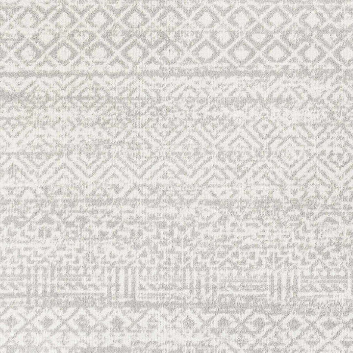 Light Silver and Beige Machine woven Traditional Moroccan Pattern Machine Washable Area Rug - The Rug Decor