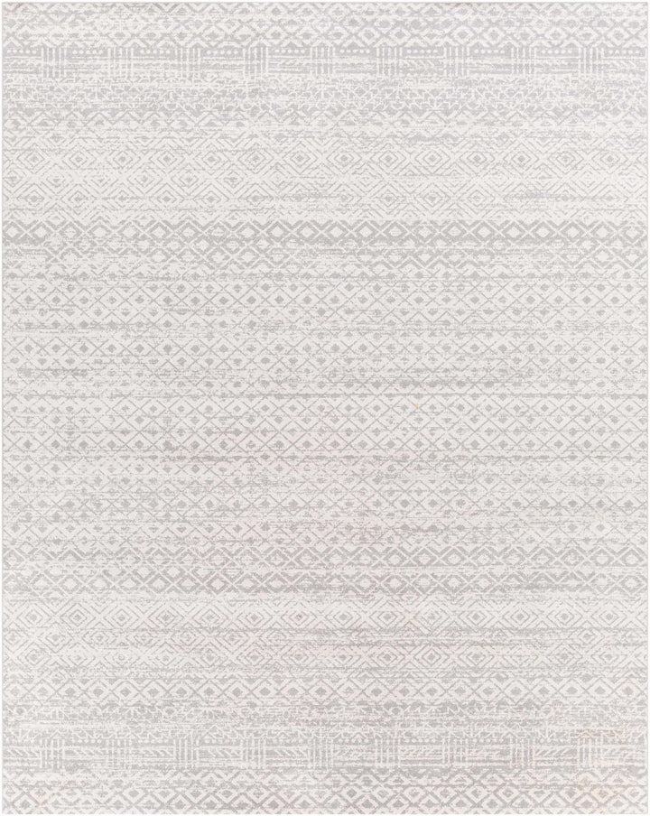 Light Silver and Beige Machine woven Traditional Moroccan Pattern Machine Washable Area Rug - The Rug Decor