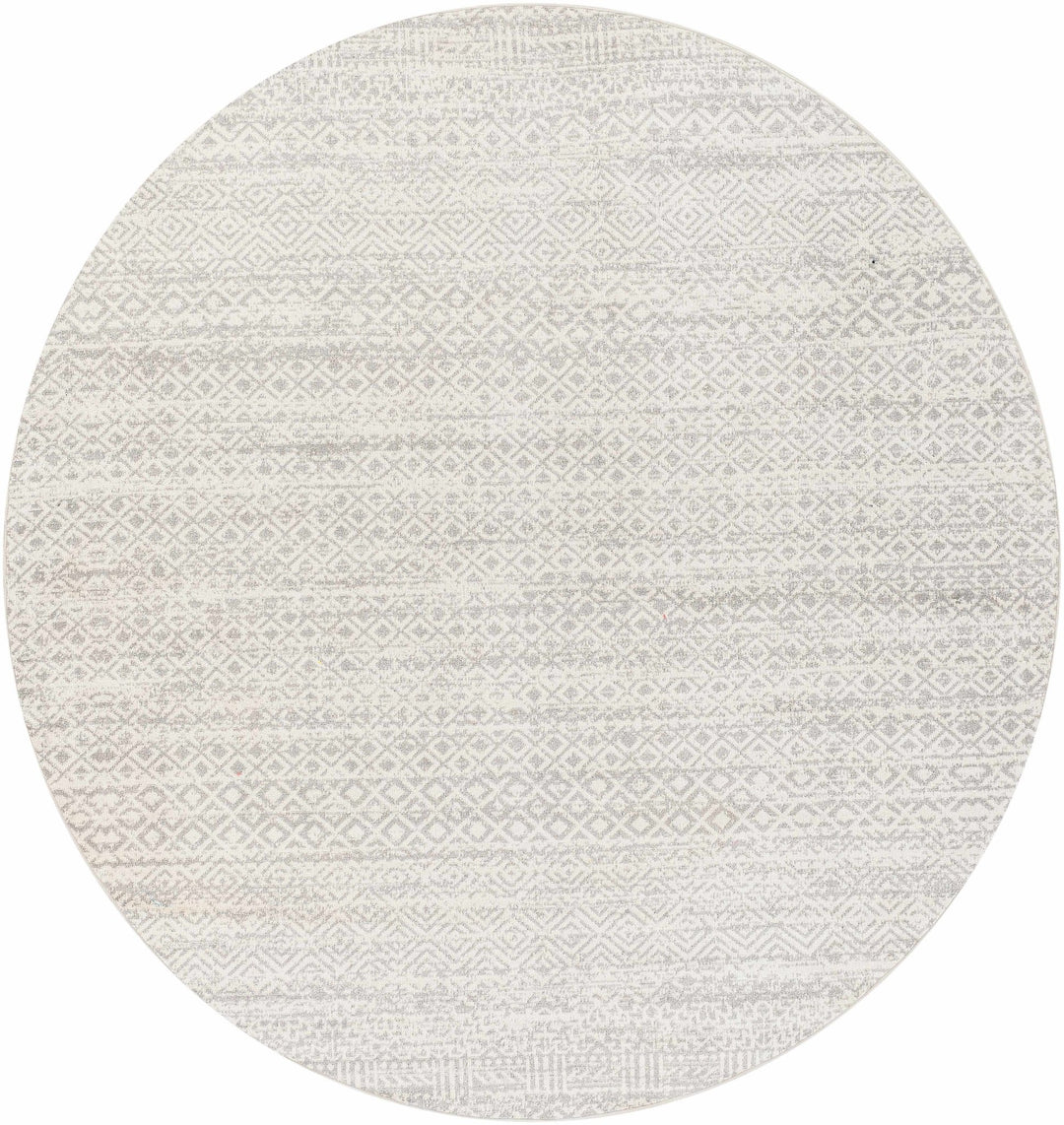 Light Silver and Beige Machine woven Traditional Moroccan Pattern Machine Washable Area Rug - The Rug Decor