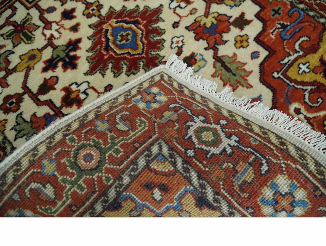 Long 20 feet runner Brown and Ivory Traditional Hallway Rug wool area rug - The Rug Decor