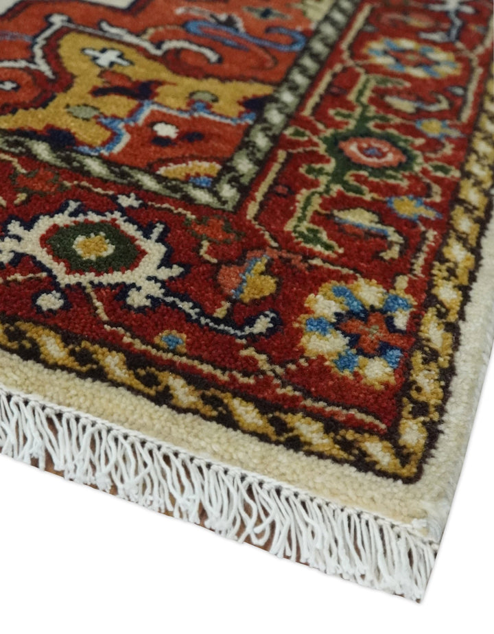 Long 20 feet runner Brown and Ivory Traditional Hallway Rug wool area rug - The Rug Decor