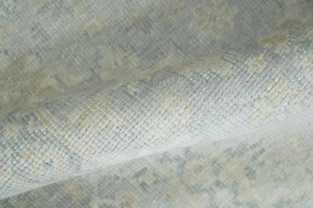 Low Pile 2x3 Hand Knotted Gray, Beige and Ivory Traditional Oushak Wool Rug - The Rug Decor