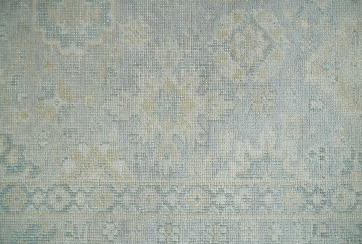 Low Pile 2x3 Hand Knotted Gray, Beige and Ivory Traditional Oushak Wool Rug - The Rug Decor