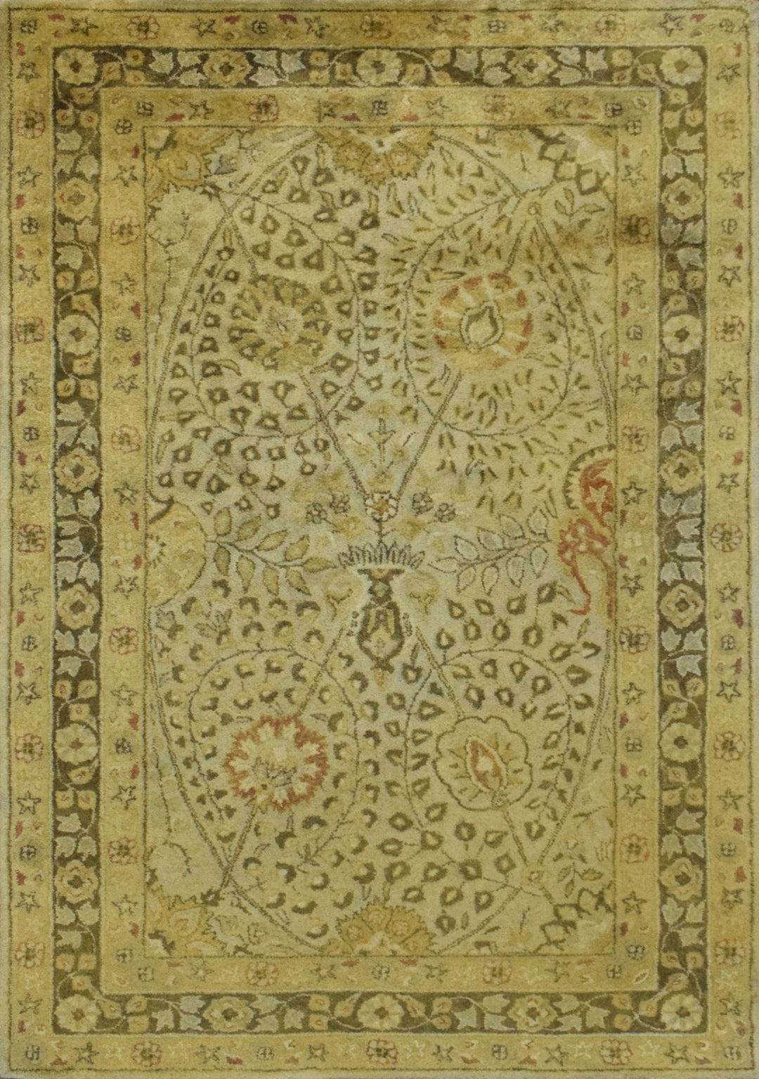 Luxury Antique Camel and Brown Floral Wool Area Rug | TUF29 - The Rug Decor