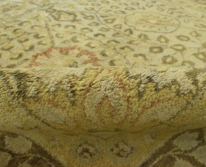 Luxury Antique Camel and Brown Floral Wool Area Rug | TUF29 - The Rug Decor